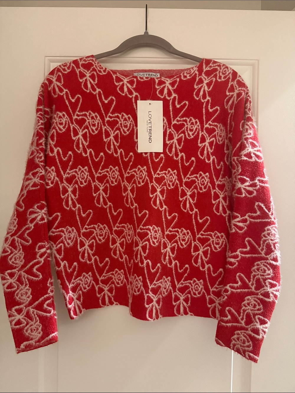 Red Floral Crewneck Sweater